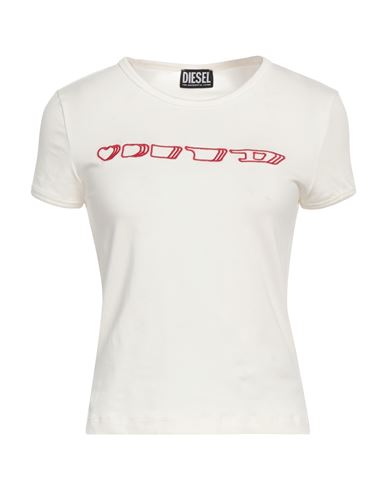 Diesel Woman T-shirt White Size S Cotton In Off White
