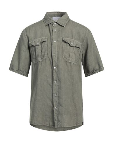 Shop Gran Sasso Man Shirt Military Green Size 40 Linen
