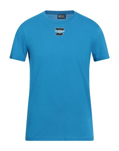 Diesel Man T-shirt Azure Size 3xl Cotton In Blue