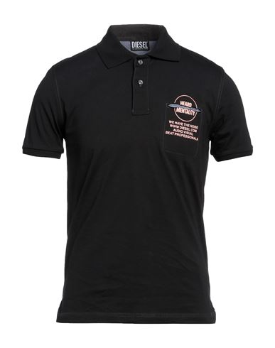 Diesel Man Polo Shirt Black Size Xxl Cotton