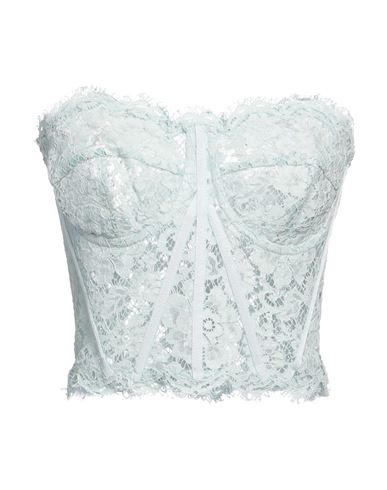 Dolce & Gabbana Woman Top Sky Blue Size 10 Cotton, Viscose, Polyamide In Blue