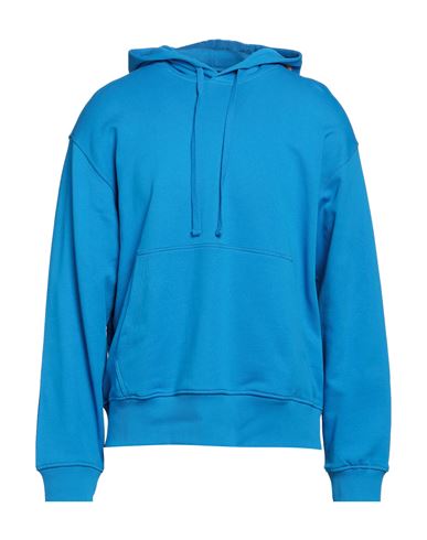Shop Diesel Man Sweatshirt Azure Size 3xl Cotton, Elastane In Blue
