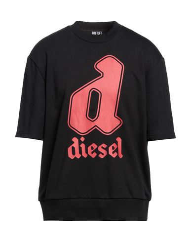 Diesel Man Sweatshirt Black Size Xl Cotton, Polyester, Elastane