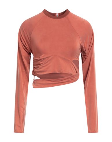 Shop Jacquemus Woman T-shirt Rust Size M Cupro, Elastane In Red