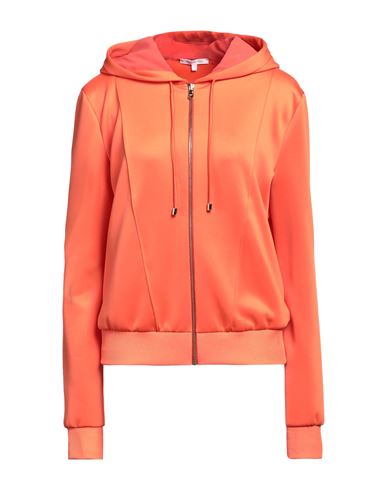 PATRIZIA PEPE PATRIZIA PEPE WOMAN SWEATSHIRT ORANGE SIZE 2 POLYESTER, ELASTANE 