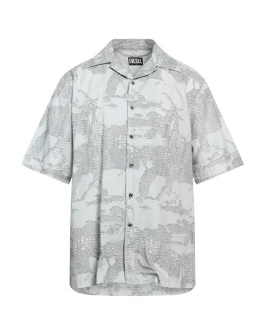 Diesel Man Shirt Light Grey Size 38 Cotton