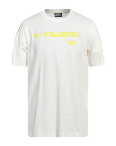 Diesel Man T-shirt Ivory Size Xxl Cotton In White
