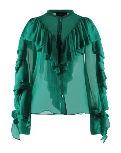 Rochas Woman Shirt Green Size 6 Silk