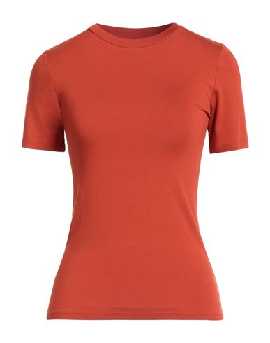 Patrizia Pepe Woman T-shirt Rust Size 1 Viscose, Elastane In Red