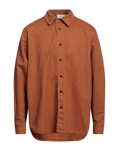 American Vintage Man Denim Shirt Brown Size S Cotton