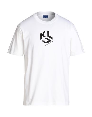 Karl Lagerfeld Jeans Klj Regular Monogram Sslv Tee Woman T-shirt White Size L Organic Cotton