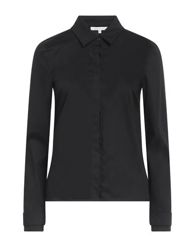 Shop Patrizia Pepe Woman Shirt Black Size 12 Cotton, Polyamide, Elastane