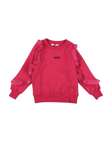 Msgm Babies'  Toddler Girl Sweatshirt Fuchsia Size 6 Cotton, Polyamide, Polyester In Pink