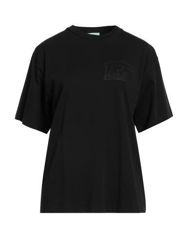 Aries Woman T-shirt Black Size 2 Cotton