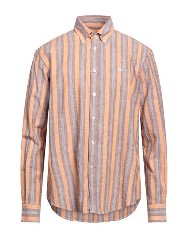 Harmont & Blaine Man Shirt Mandarin Size L Cotton, Linen