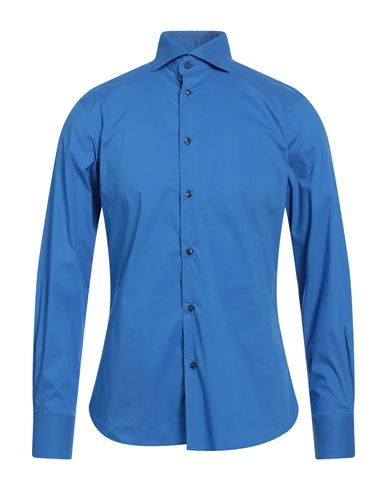 En Avance Man Shirt Blue Size M Cotton, Polyamide, Elastane