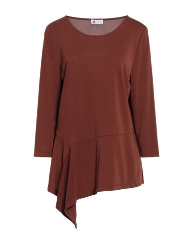 Diana Gallesi Woman T-shirt Brown Size 16 Polyester