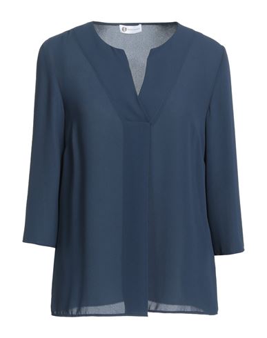 Diana Gallesi Woman Blouse Midnight Blue Size 4 Polyester