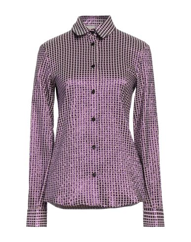 Frankie Morello Woman Shirt Purple Size M Polyester, Viscose, Polyamide