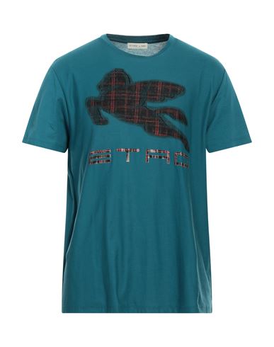 Etro Man T-shirt Deep Jade Size S Cotton, Polyester In Green