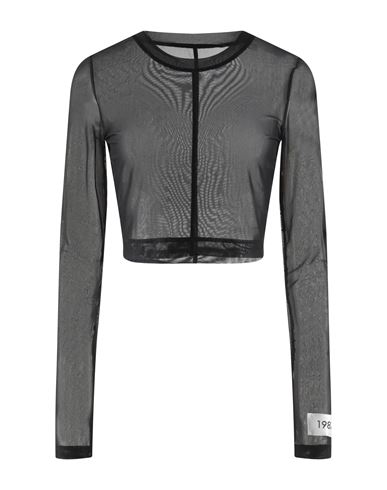 Dolce & Gabbana Solid Color Mesh Long-sleeve Top In Black
