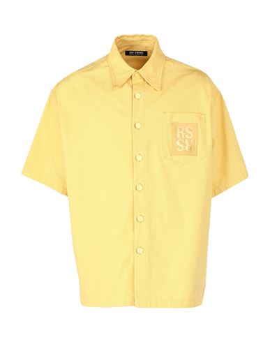 Shop Raf Simons Man Shirt Yellow Size S Cotton