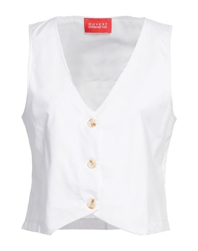 Shop Ouvert Dimanche Woman Tailored Vest White Size S Cotton