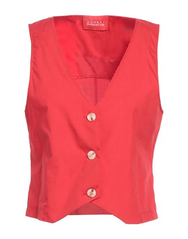 Shop Ouvert Dimanche Woman Tailored Vest Red Size S Cotton