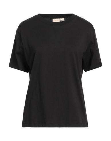 Champion Woman T-shirt Black Size L Cotton