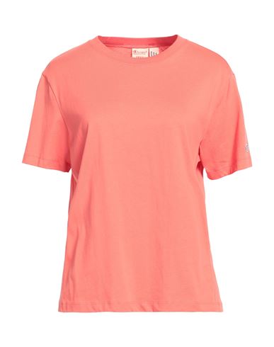 Champion Woman T-shirt Coral Size L Cotton In Red