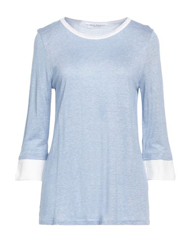 Amina Rubinacci Woman Sweater Light Blue Size 8 Viscose, Linen