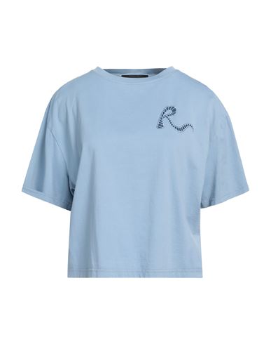 Rochas Woman T-shirt Light Blue Size S Cotton
