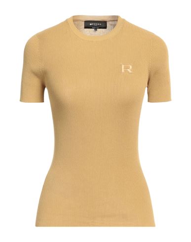 Rochas Woman T-shirt Khaki Size L Cotton In Beige