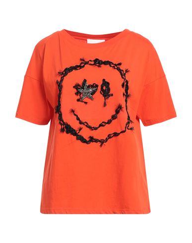 Brand Unique Woman T-shirt Orange Size 1 Cotton