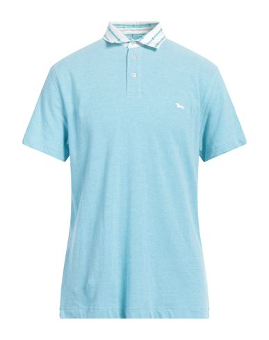 Harmont & Blaine Man Polo Shirt Turquoise Size L Cotton In Blue