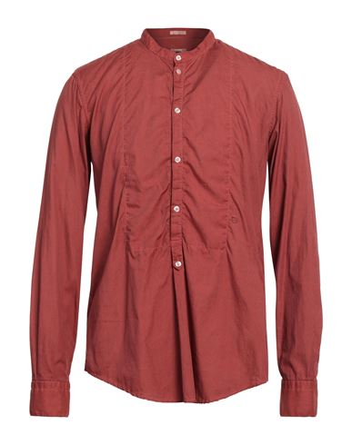 Massimo Alba Man Shirt Rust Size M Cotton In Red