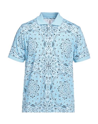 Moschino Man Polo Shirt Sky Blue Size M Cotton, Elastane