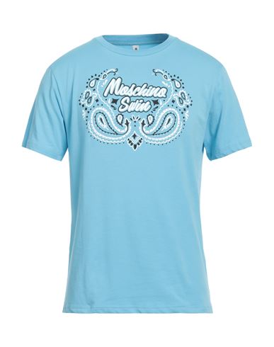 Moschino Man T-shirt Sky Blue Size Xxl Cotton, Elastane