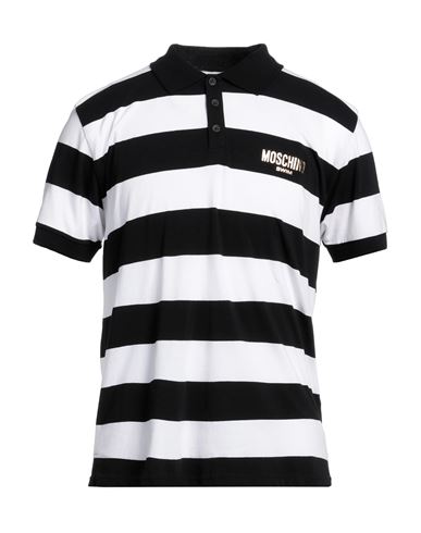 Moschino Man Polo Shirt Black Size L Cotton, Elastane