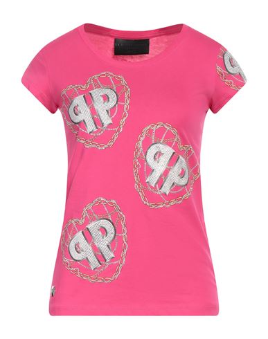Philipp Plein Woman T-shirt Fuchsia Size S Cotton In Pink