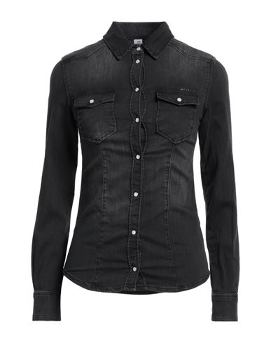 Liu •jo Long Sleeve Denim Shirt In Black