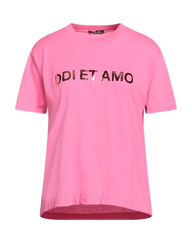 Odi Et Amo Woman T-shirt Fuchsia Size M Polyester In Pink