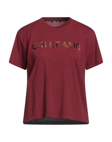 Odi Et Amo Woman T-shirt Burgundy Size M Polyester In Red