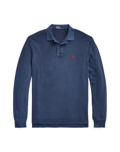 Polo Ralph Lauren Classic Fit Garment-dyed Mesh Polo Shirt Man Polo Shirt Navy Blue Size Xxl Cotton