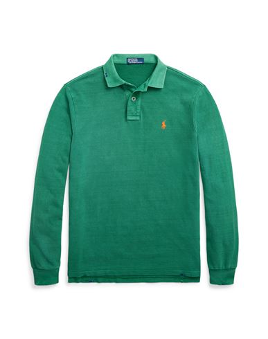 Polo Ralph Lauren Classic Fit Garment-dyed Mesh Polo Shirt Man Polo Shirt Green Size Xxl Cotton