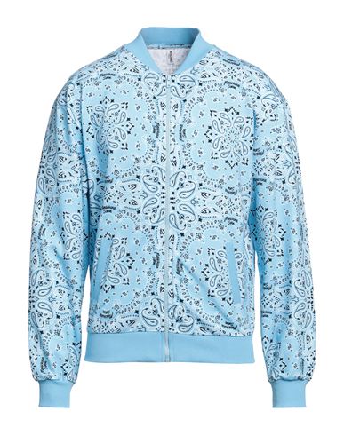 Moschino Man Sweatshirt Sky Blue Size S Cotton, Elastane