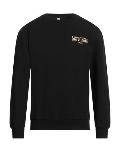 Moschino Man Sweatshirt Black Size Xxl Cotton, Elastane