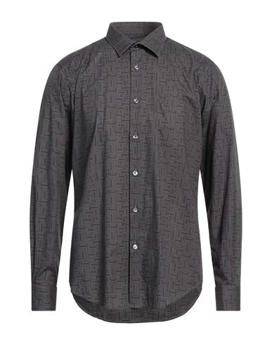 Pal Zileri Man Shirt Lead Size 16 ½ Cotton In Grey