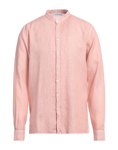 Shop Gran Sasso Man Shirt Blush Size 42 Linen In Pink