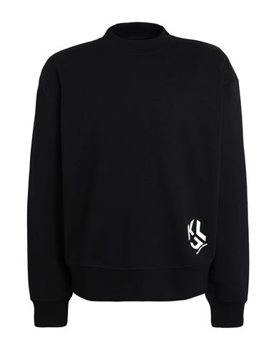 Karl Lagerfeld Jeans Klj Monogram Lslv Sweat Man Sweatshirt Black Size Xl Organic Cotton, Recycled P